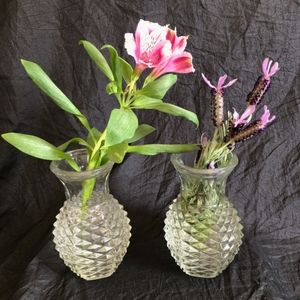 2 FTD Pineapple Vases 1980s Federal Glass Company